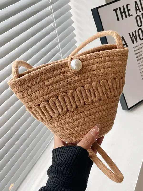 Structured Woven Vintage Shoulder Bag