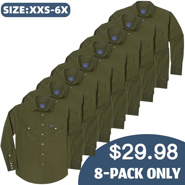 🔥SEPTEMBER  HOT-SALE 🔥Men's Long Sleeve Stone-Washed and Pre-Washed Denim Work Shirt