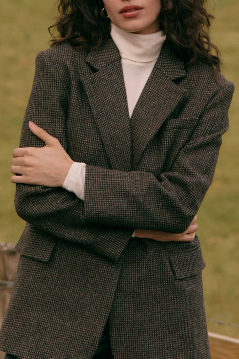 Tweed Style Single Breasted Jacket