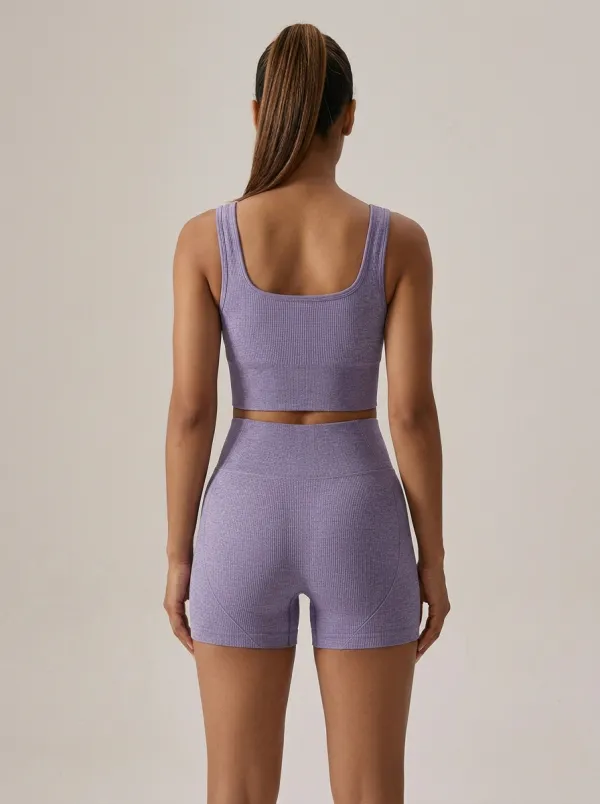 Women's Refined Ribbed Seamless Tank Tank and Shorts Active Set