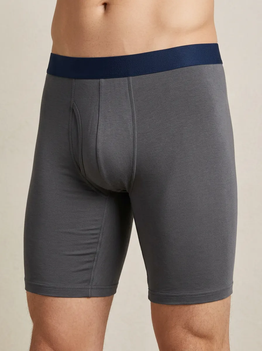 Contemporary Waistband Detail Finish Men's Boxer Briefs