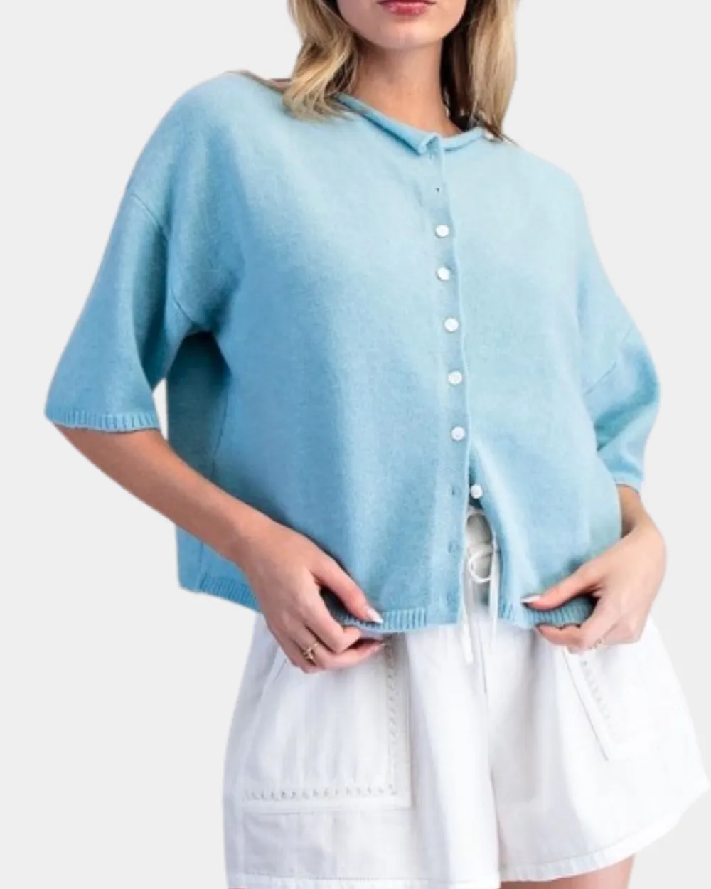 Relaxed Half Sleeve Cardigan