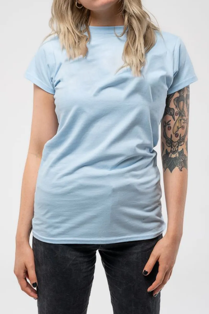 Casual Style Blue Crew Neck T Shirt