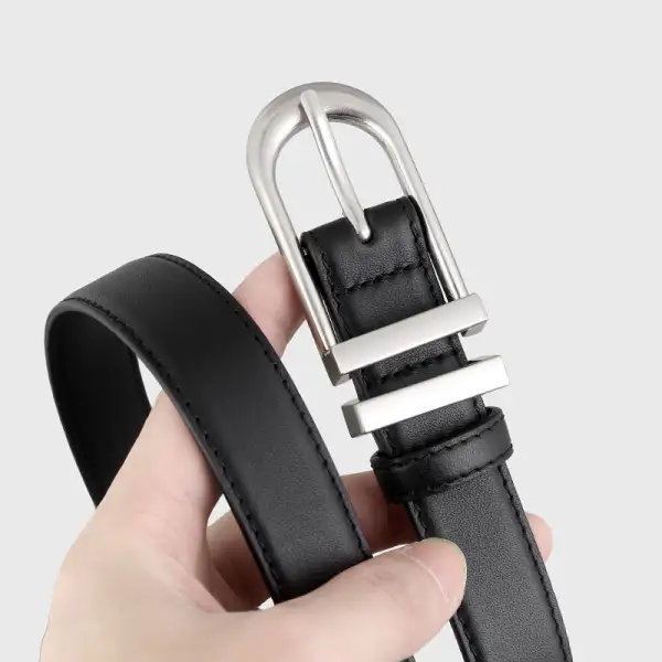 Relaxed Leather Belt with Buckle