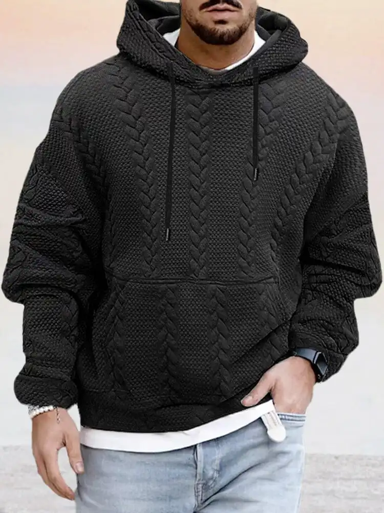 Textural Loose Fit Hoodie