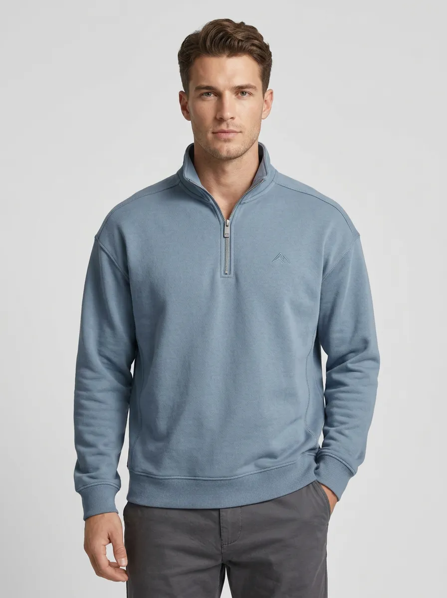 Men's Mountain Embroidered Emblem Quarter-Zip Sweatshirt