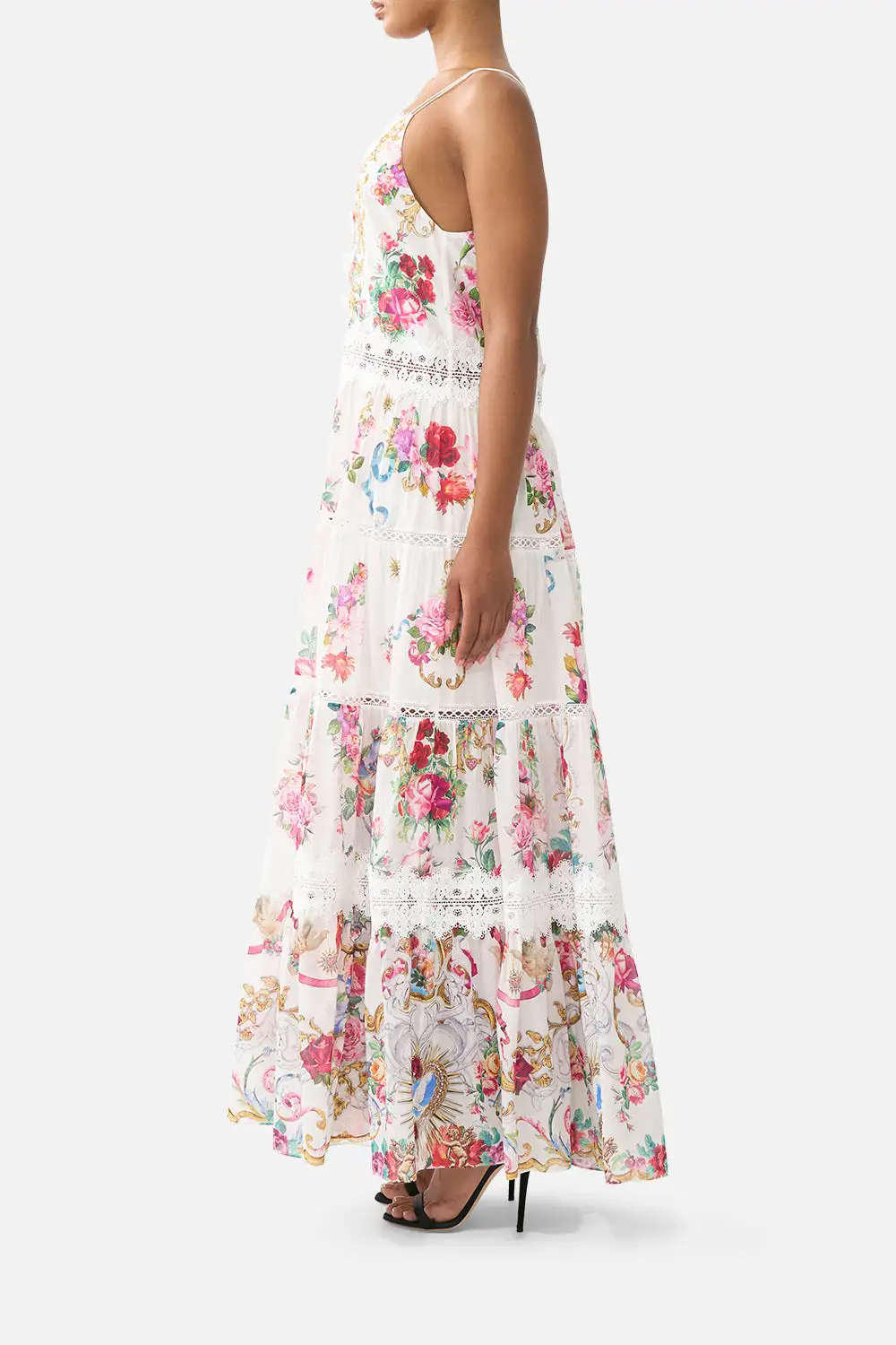 Printed Trapeze Tiered Dress