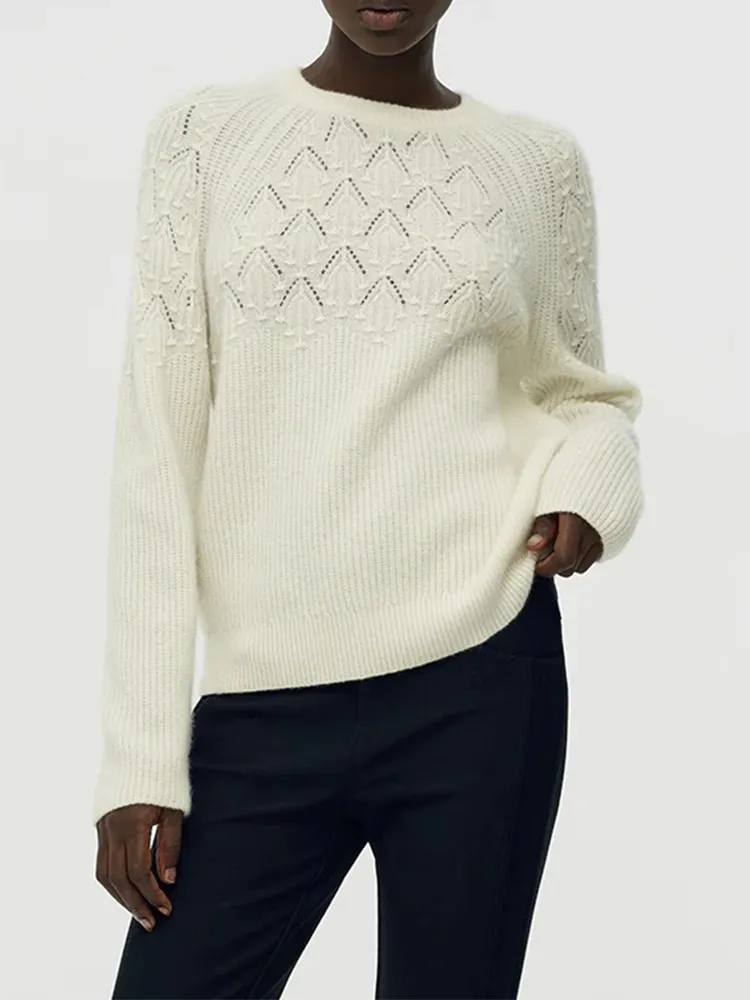 Cashmere Openwork Women Sweater