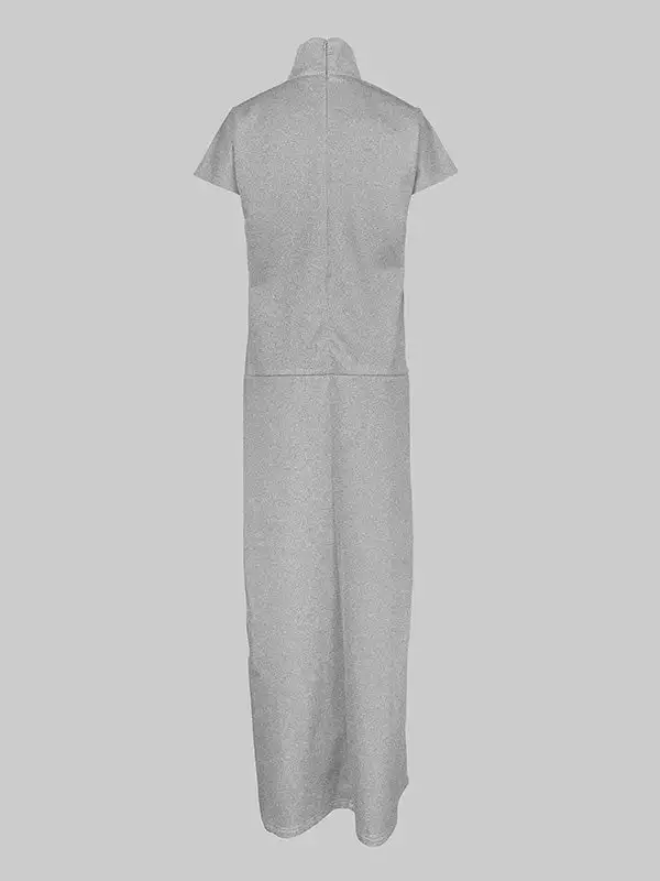 Split Sleeve Neck Maxi Dress