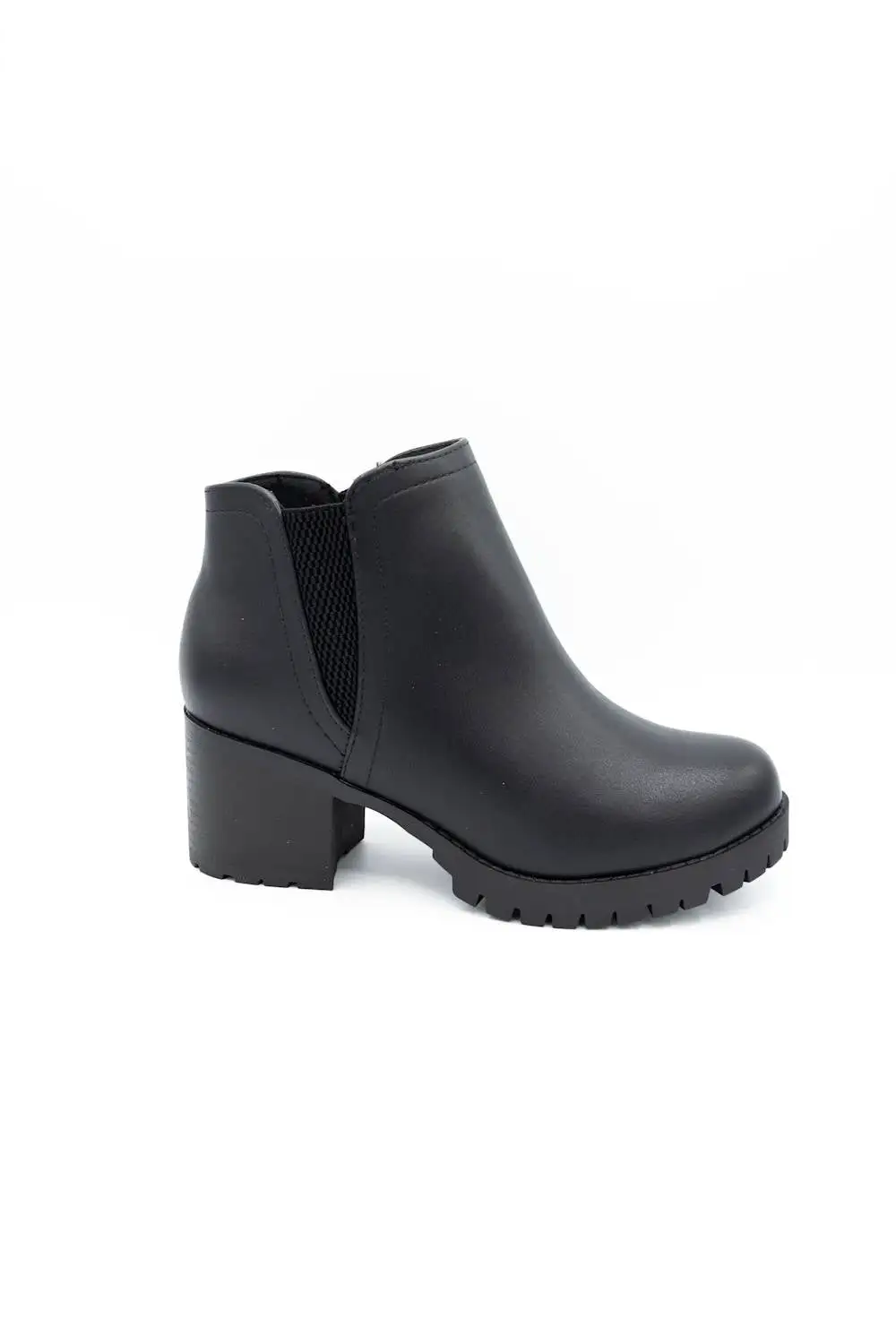 Lug Sole Suede Zip Entry Round Toe Bootie