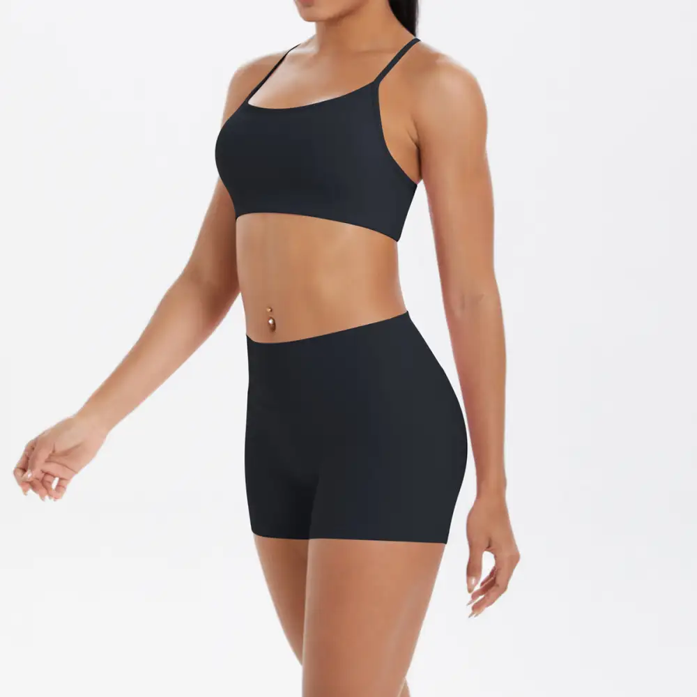 Backless Sleeveless Two-Piece Top and Shorts Active Set