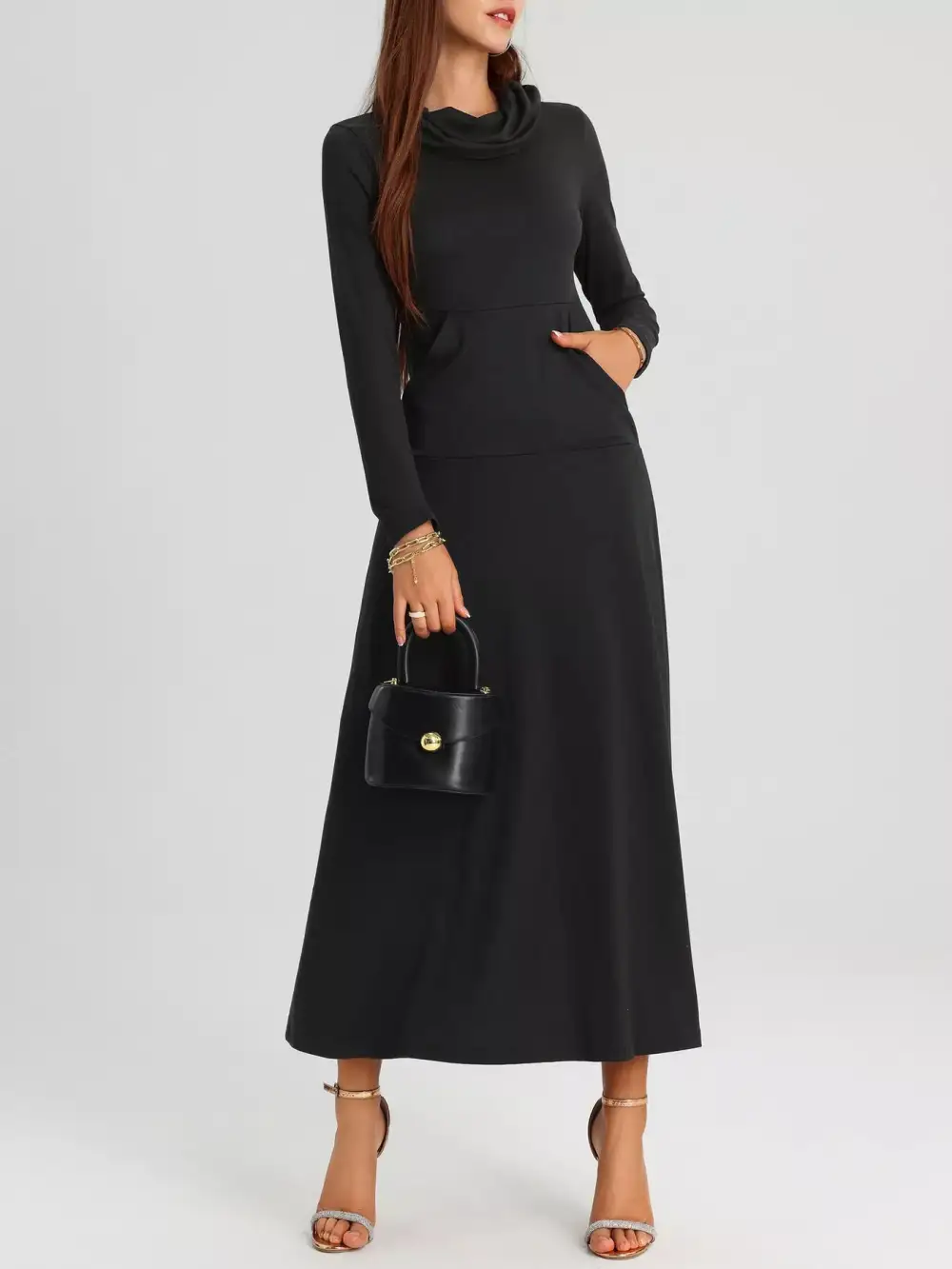 Finish Long Sleeve Midi Dress