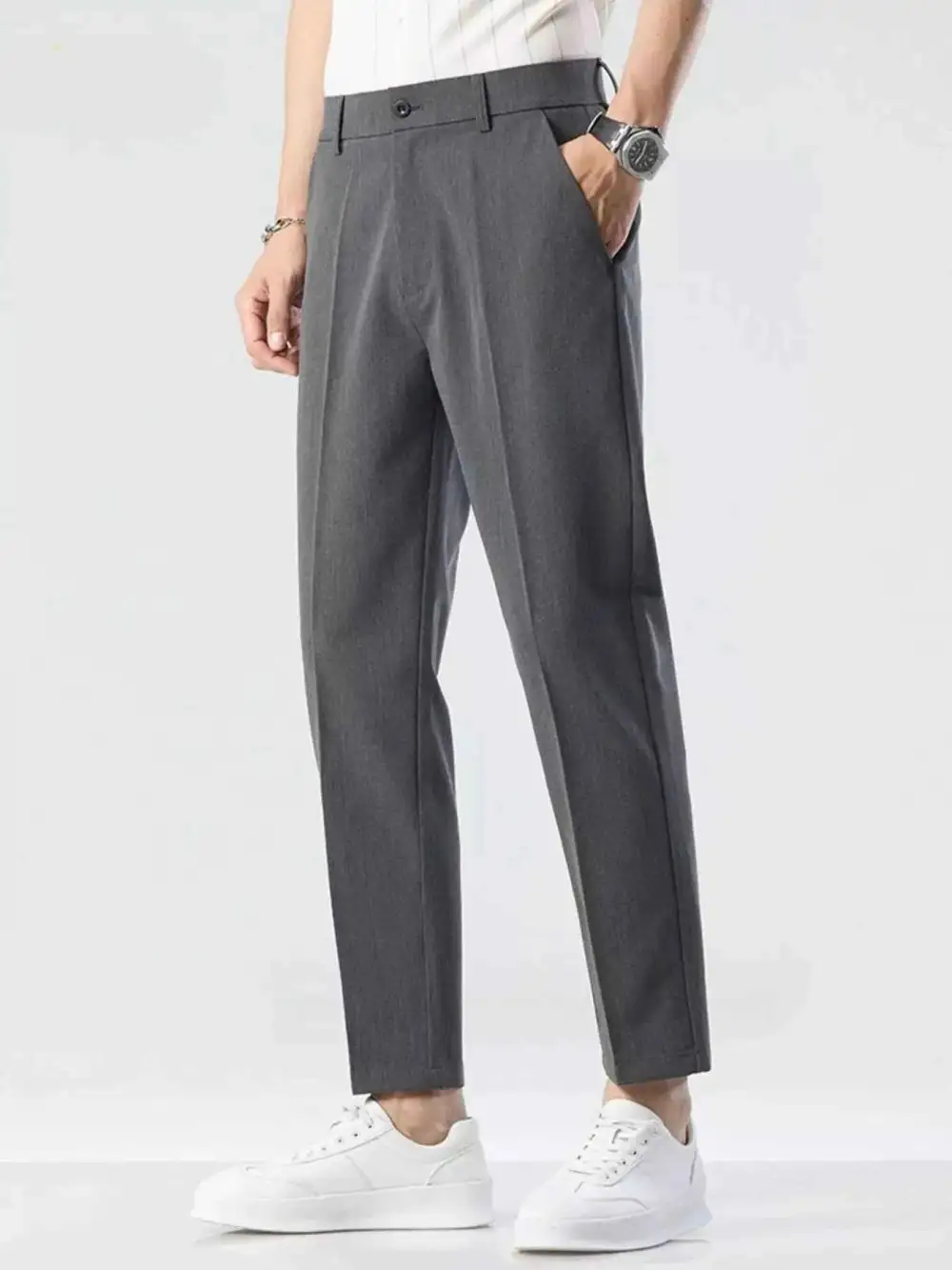Straight-Leg Casual Pants