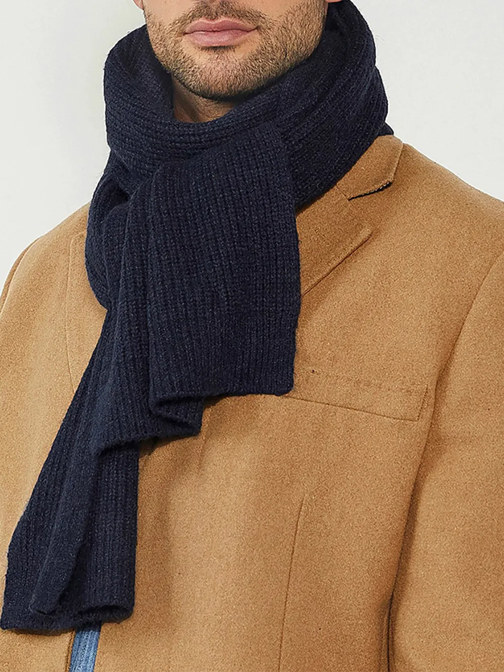 Men'S Casual Style Plush Fringed Scarf