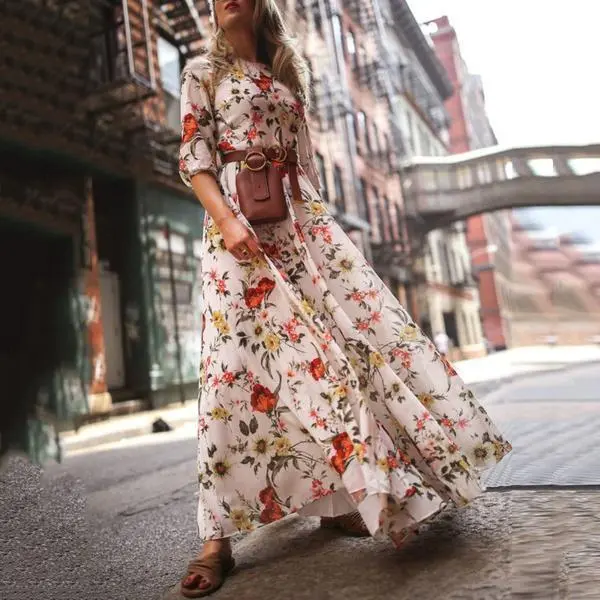Luludress 2025 Orange Flowers Boho Sundress