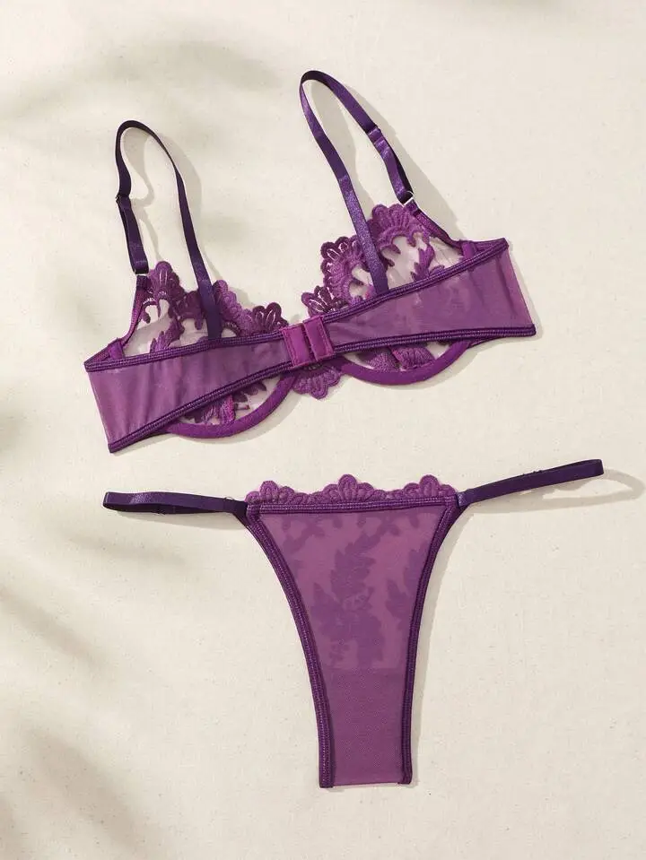 Sculpted Sheer Lingerie Set