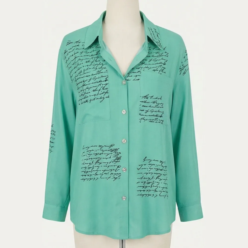 Script Print Viscose Blouse