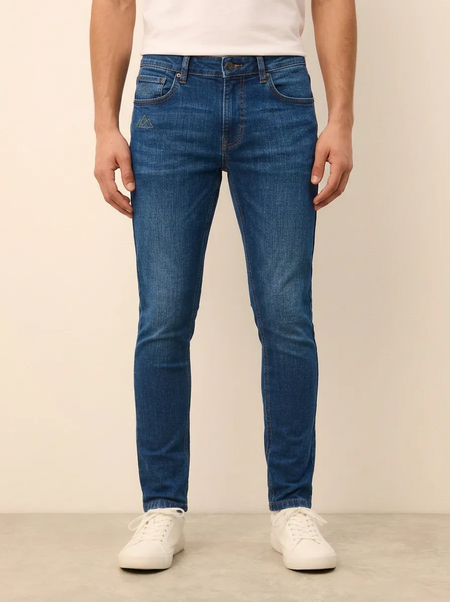 Men's Classic Weekend Printed Detail Stretch Denim Jeans
