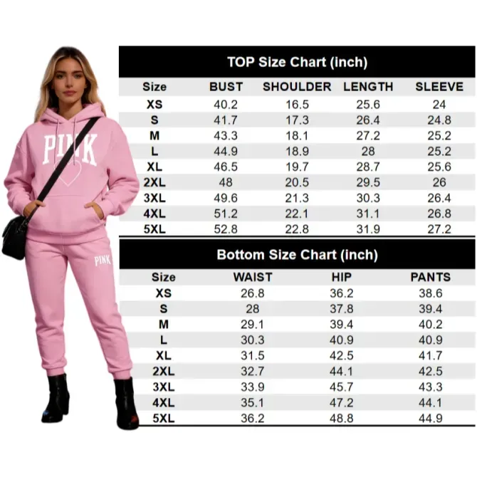🔥Last Day 89% OFF🔥Women's Pink Heart Print Tracksuit