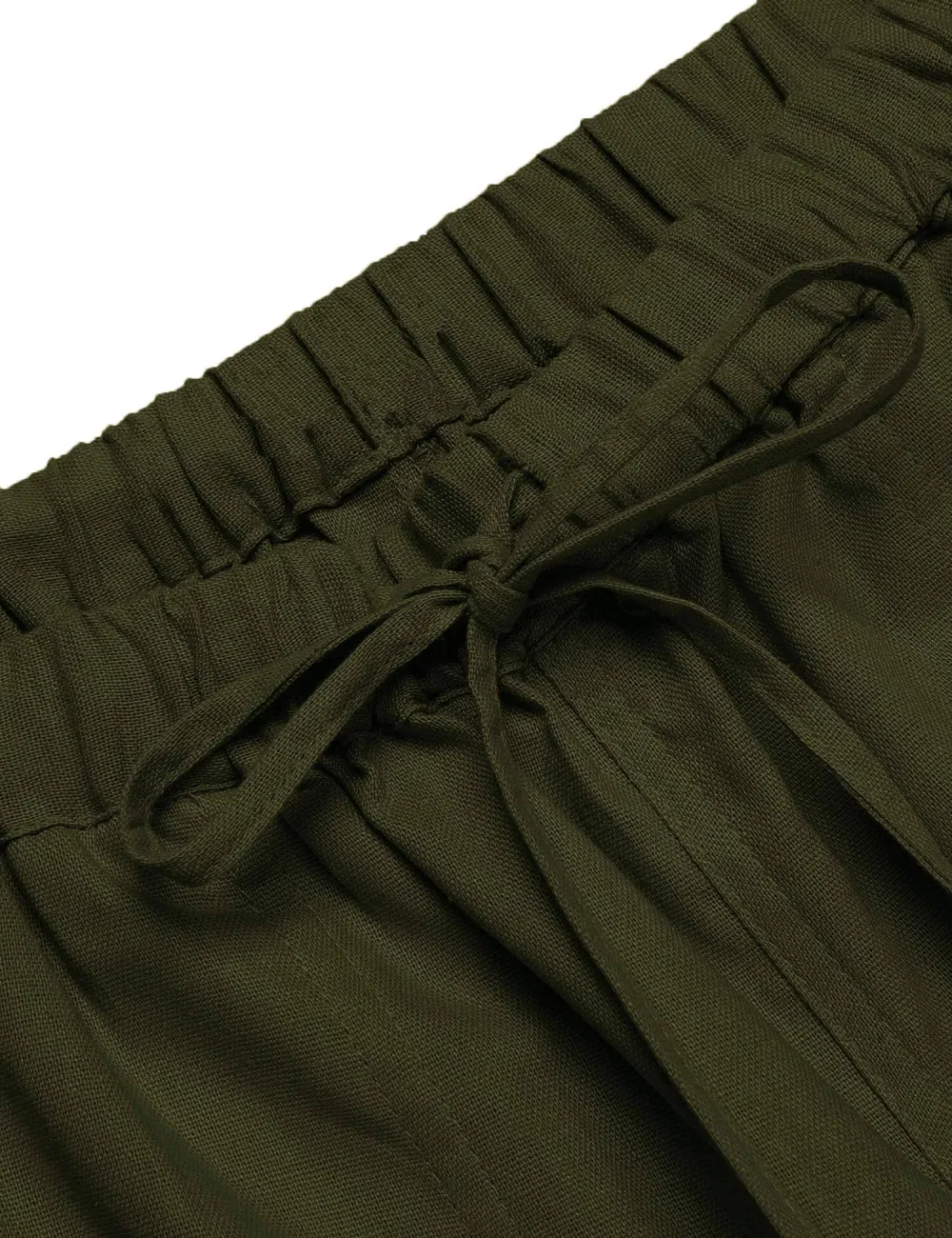 Raised Linen Waist Yoga Pants
