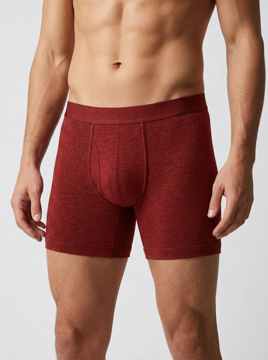 Men's Charcoal Grey Solid Color Printed Boxer Briefs