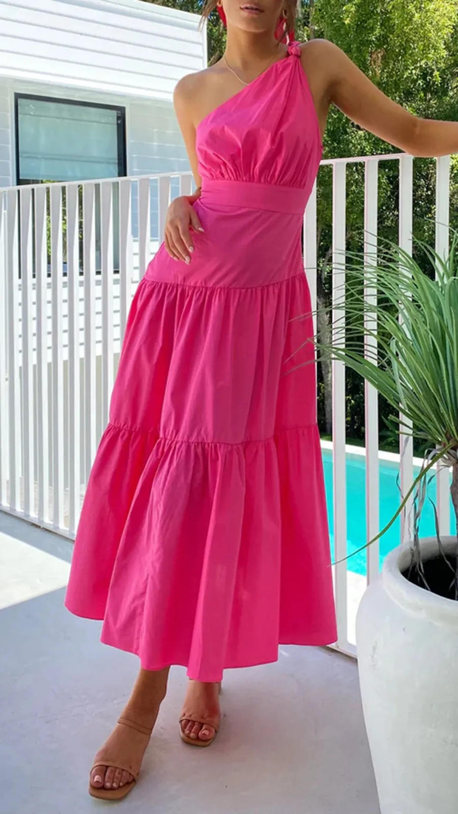 Knot Detail In Shoulder Strap Dress
