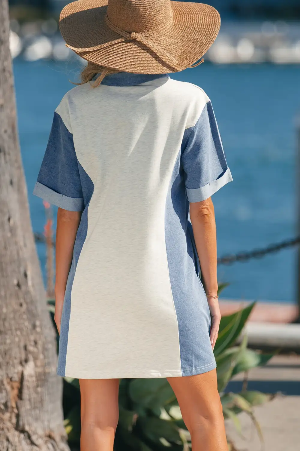 Patchwork Denim Dress Casual
