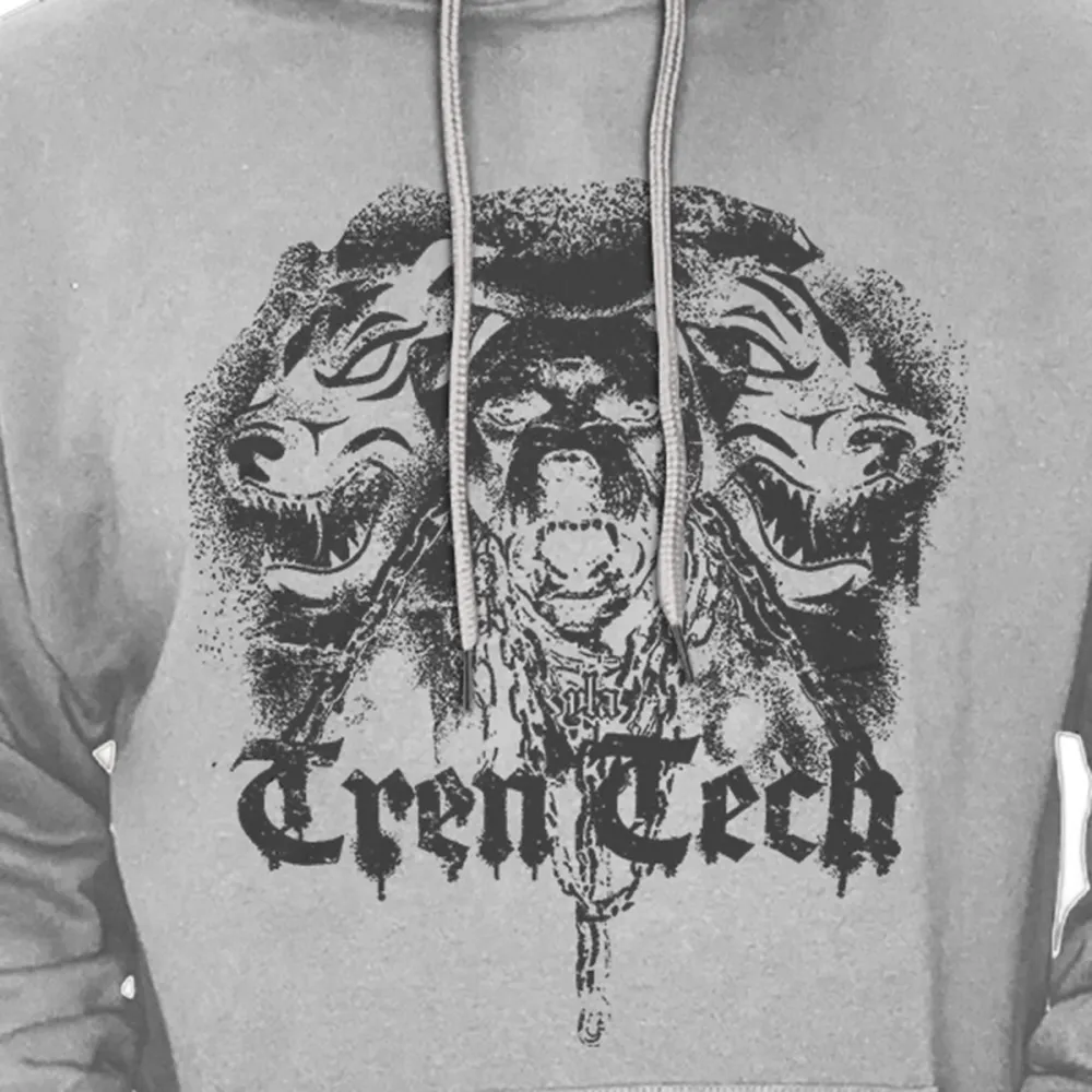 Fierce Bulldog Print Hooded Sweatshirt