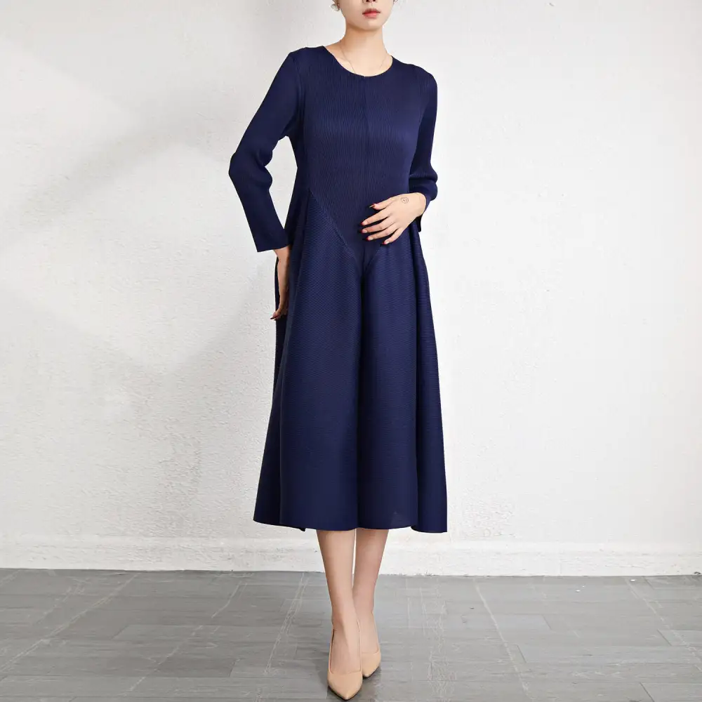 Easy-Wear Round Neck Ruffled Loose Midi Blossom Skirt