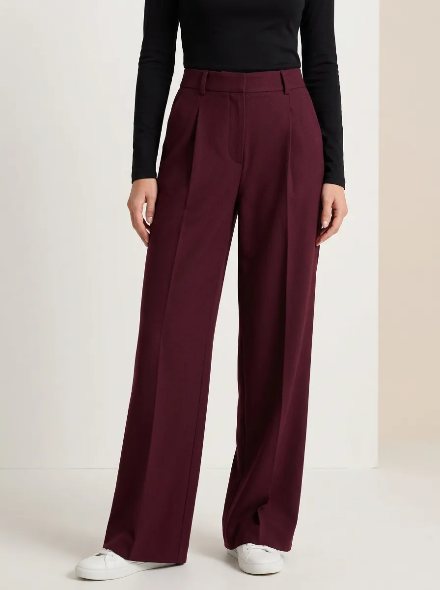 Contemporary Wide-Leg Pleated Women's Wide-Leg Pants