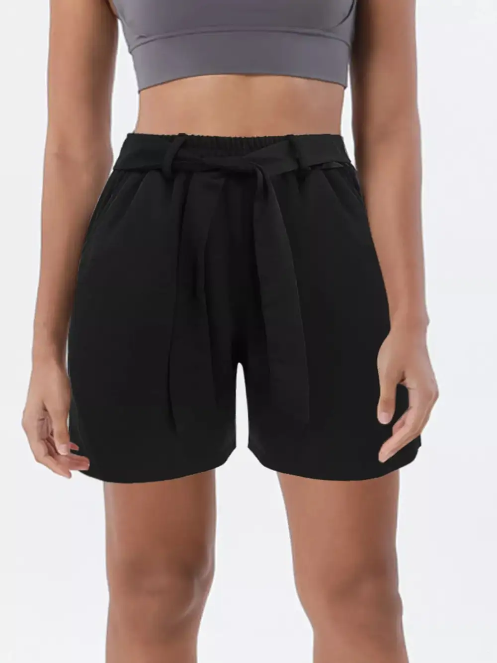 Tied High-Waist Shorts