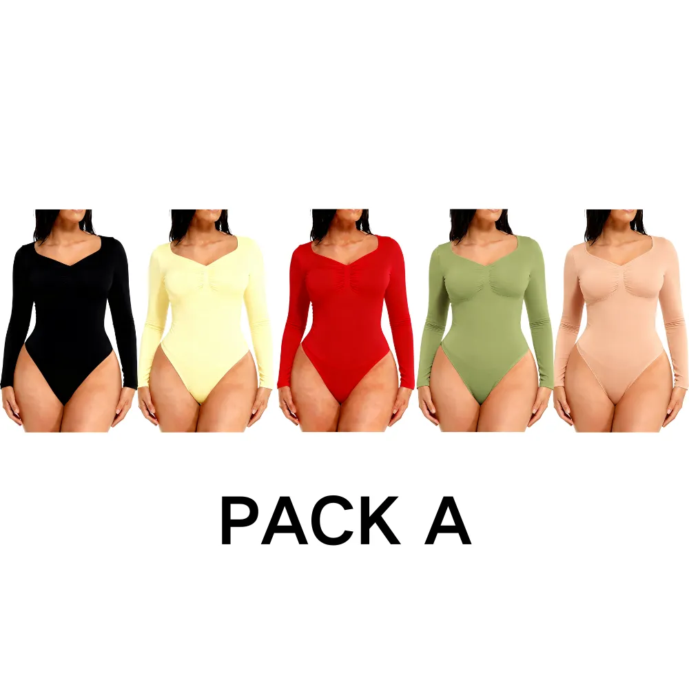 Seamless Sculpt Long Sleeve Thong Comfortable Bodysuit