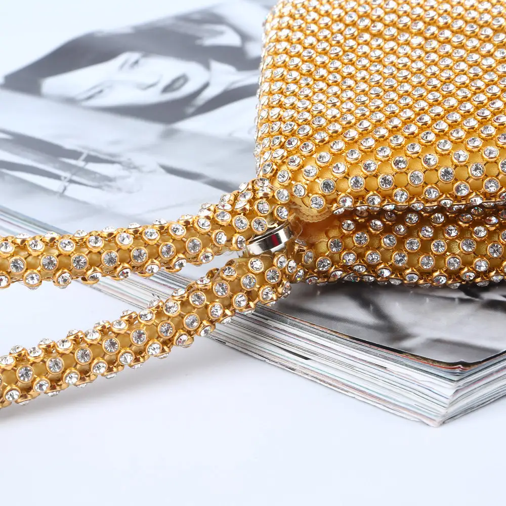 Roomy Rhinestone Clutch Bag