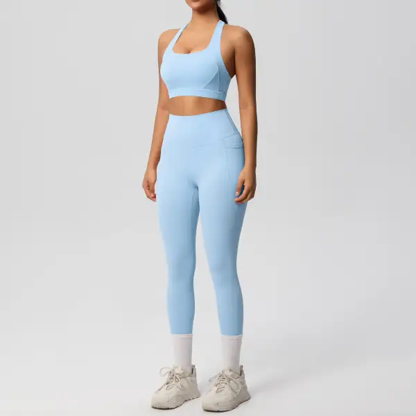 Backless Yoga Two-Piece Bra and Vest Active Set
