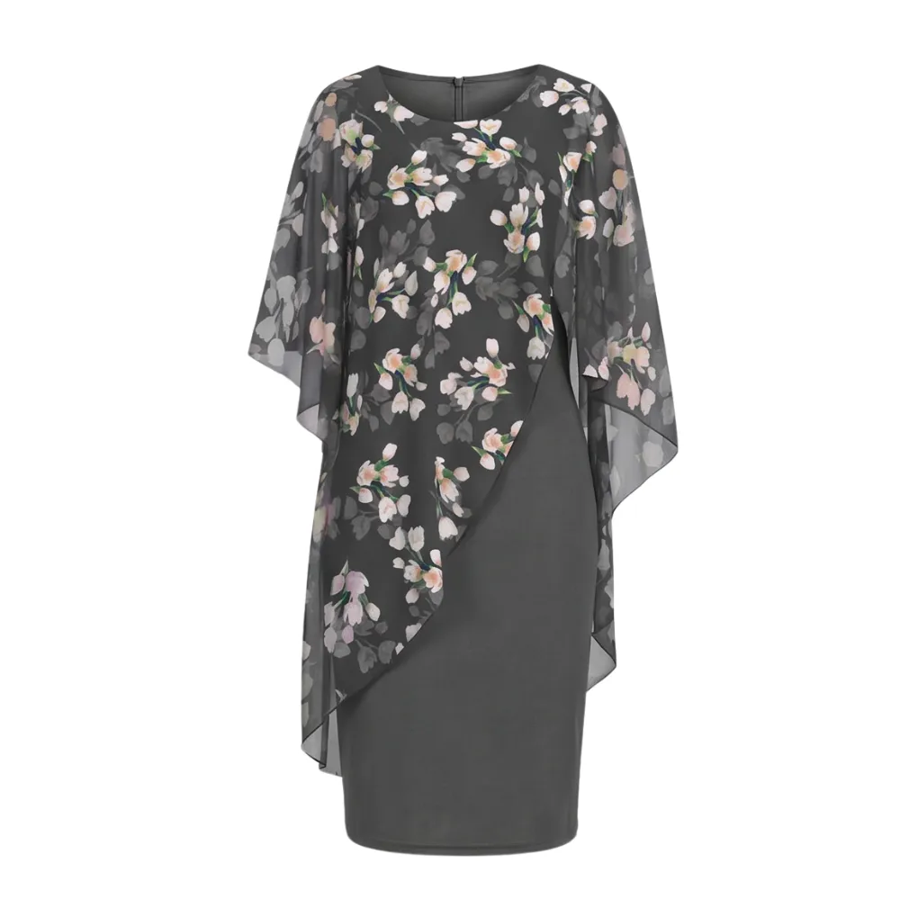 Floral Polished Overlay Midi Dress