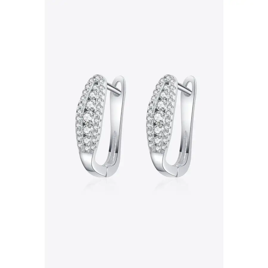 Moissanite Rhodium Plated Earrings