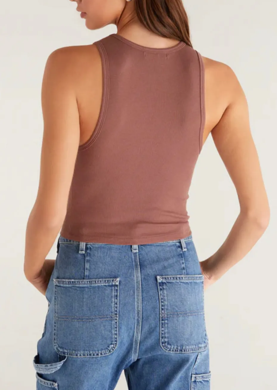 Ribbed Cropped Slim Fit Tank