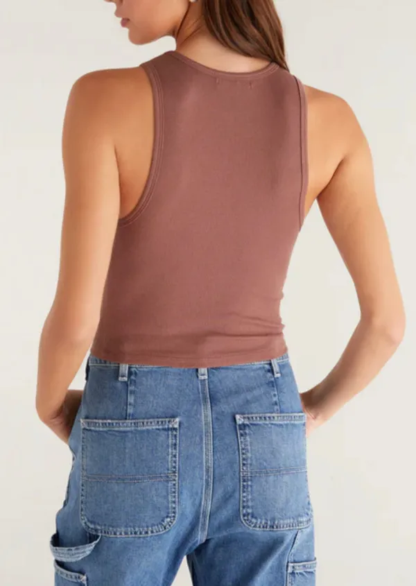 Ribbed Cropped Slim Fit Tank