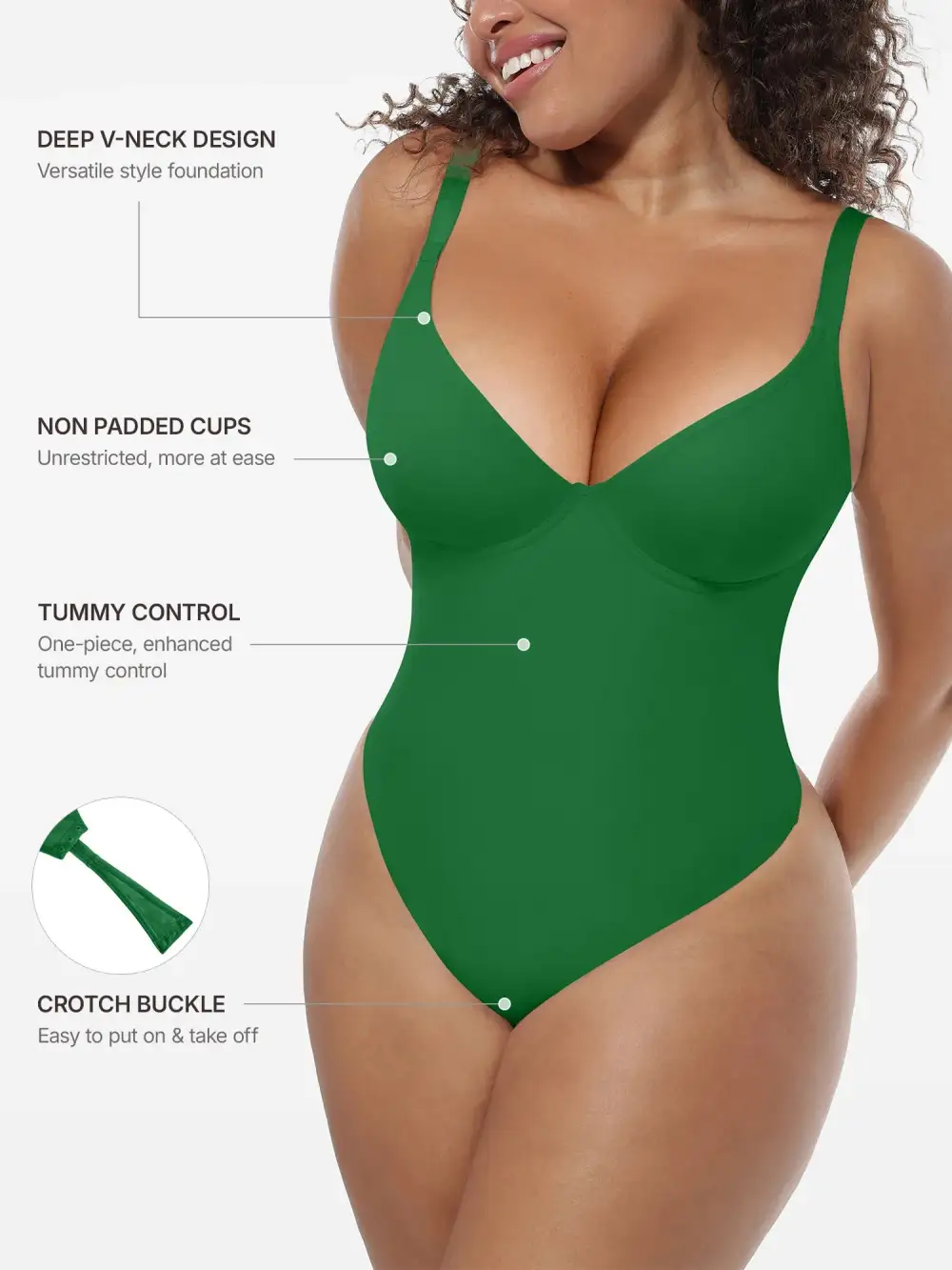 V Neck Deep Shaping Bodysuit