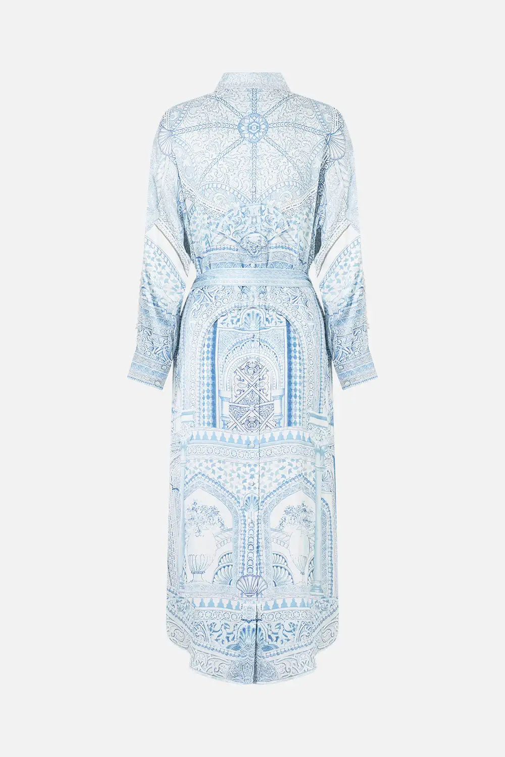 Printed Shirt Dress with Back Button Detail