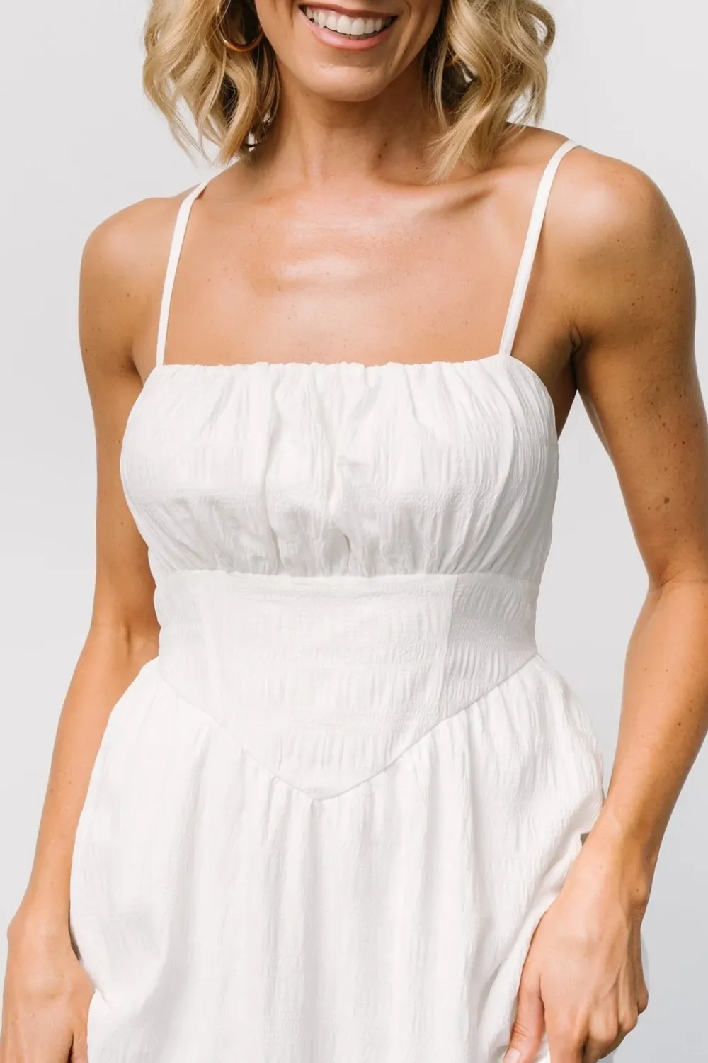 Simple Solid Color Flowing High Waist Dress