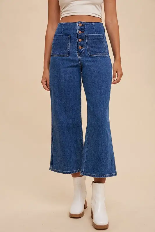 Wear Button Fly High Waist Denim Jeans