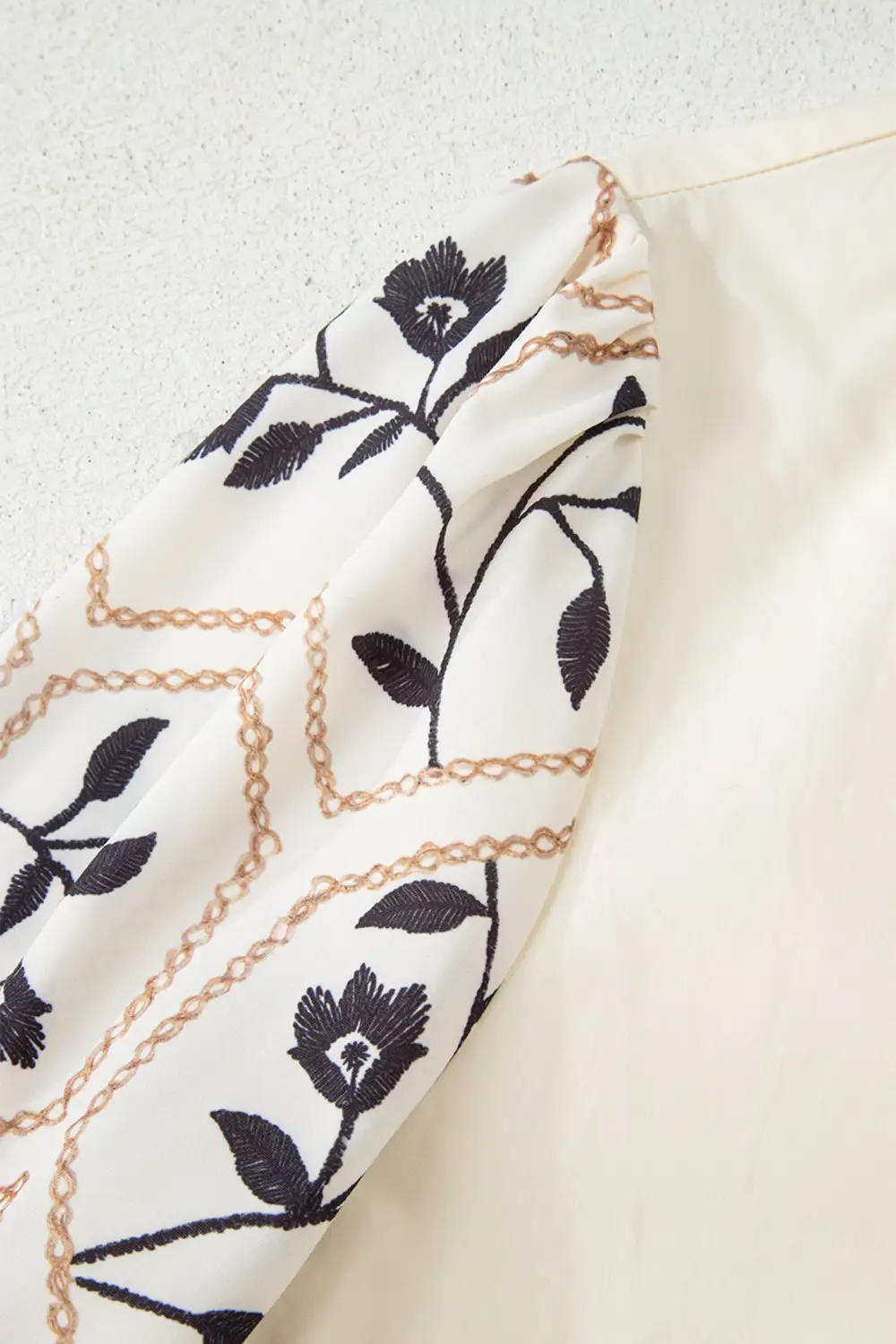 Floral Patchwork V-Neck Blouse