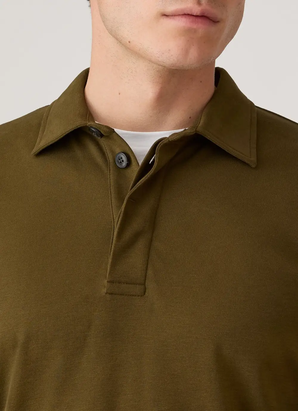 Clean Everyday Relaxed Fit Heavyweight Rugby Cotton Long Sleeve Polo Shirt