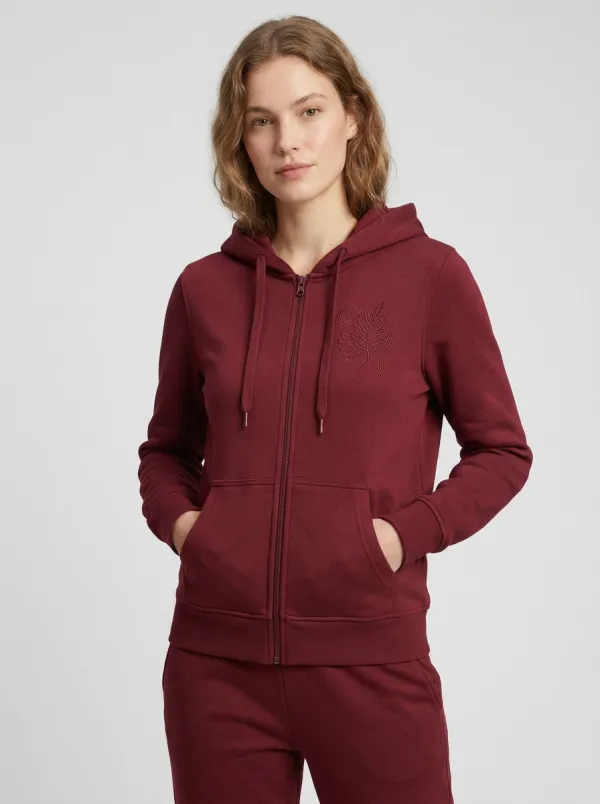 Women's Sage Green Tapered Joggers Kangaroo Pocket Zip-Up Hoodie Jacket & Jogger Set
