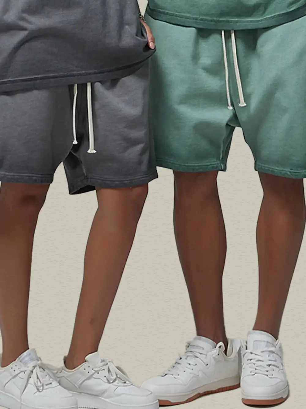 Simple Drawstring Cotton Blend Casual Shorts