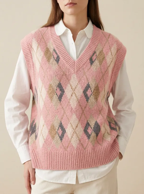 Classic Preppy Argyle Sweater Vest