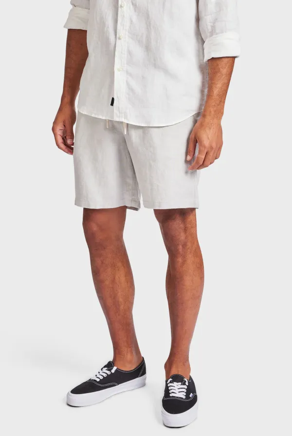 Jeff Linen Short-Ice grey