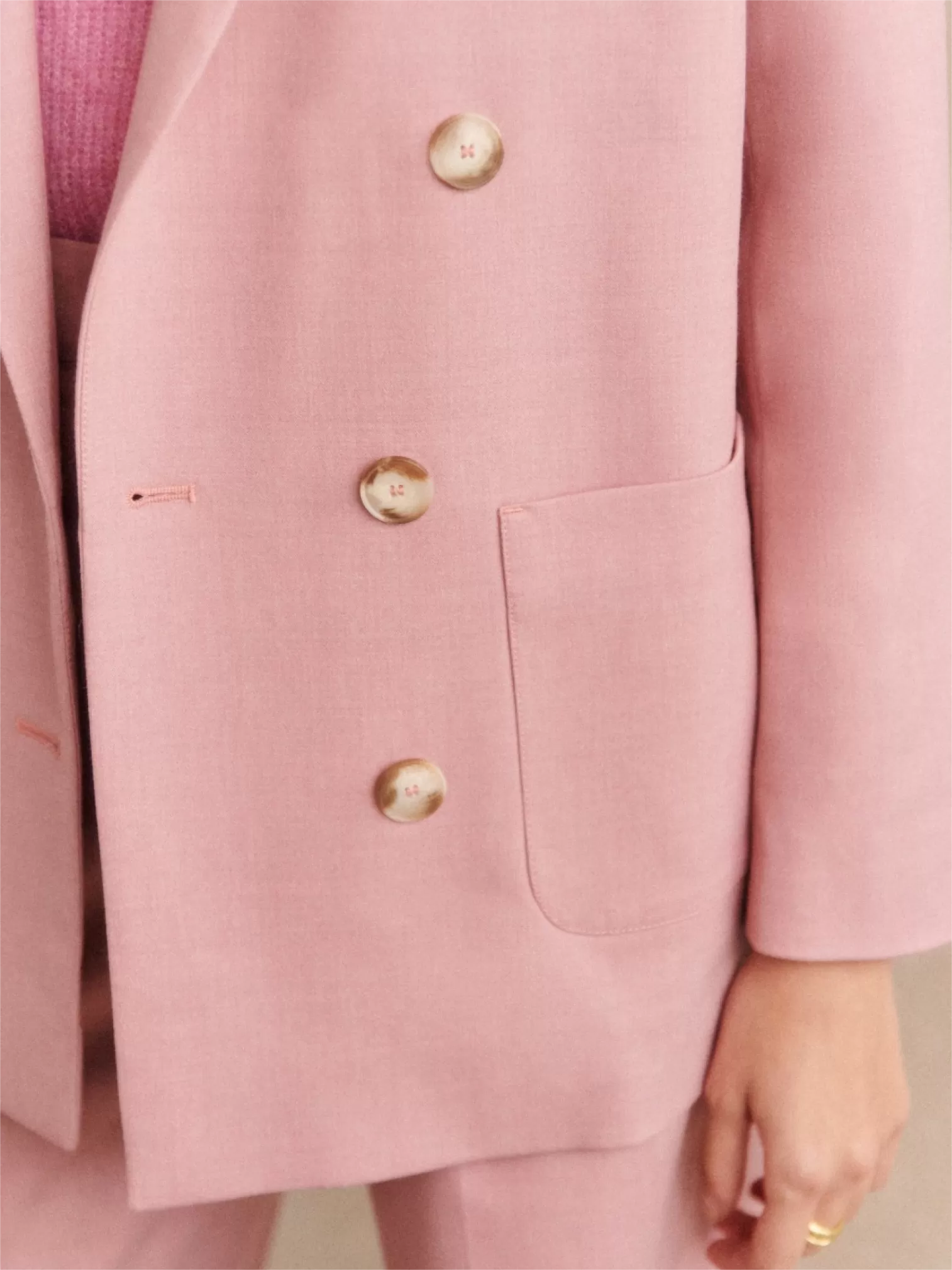 Pink Double Breasted Blazer