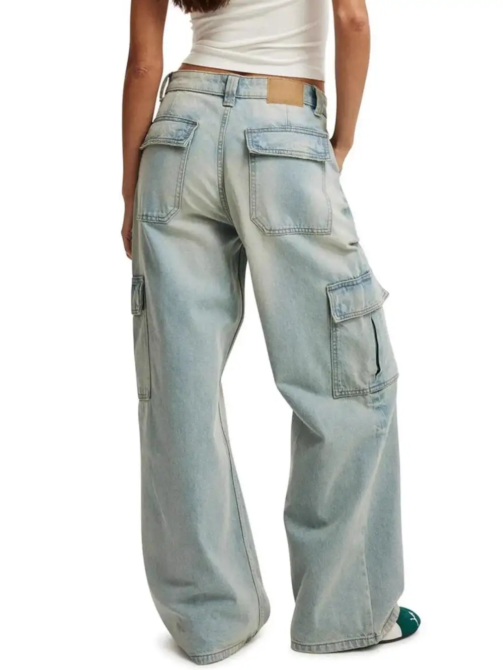 Tailored Wide Leg Denim Jeans